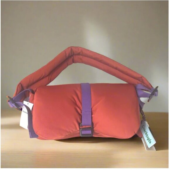 Coach Coachtopia Loop Puffy Wavy Dinky Shoulder Bag CQ859 Deep Orange Light - Picture 1 of 11